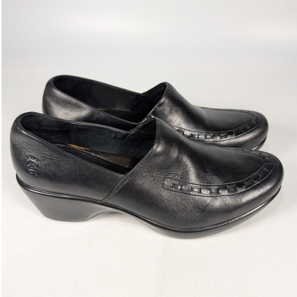 Ariat Women Black Leather Slip On Wedge Shoes 21160 Size 8B